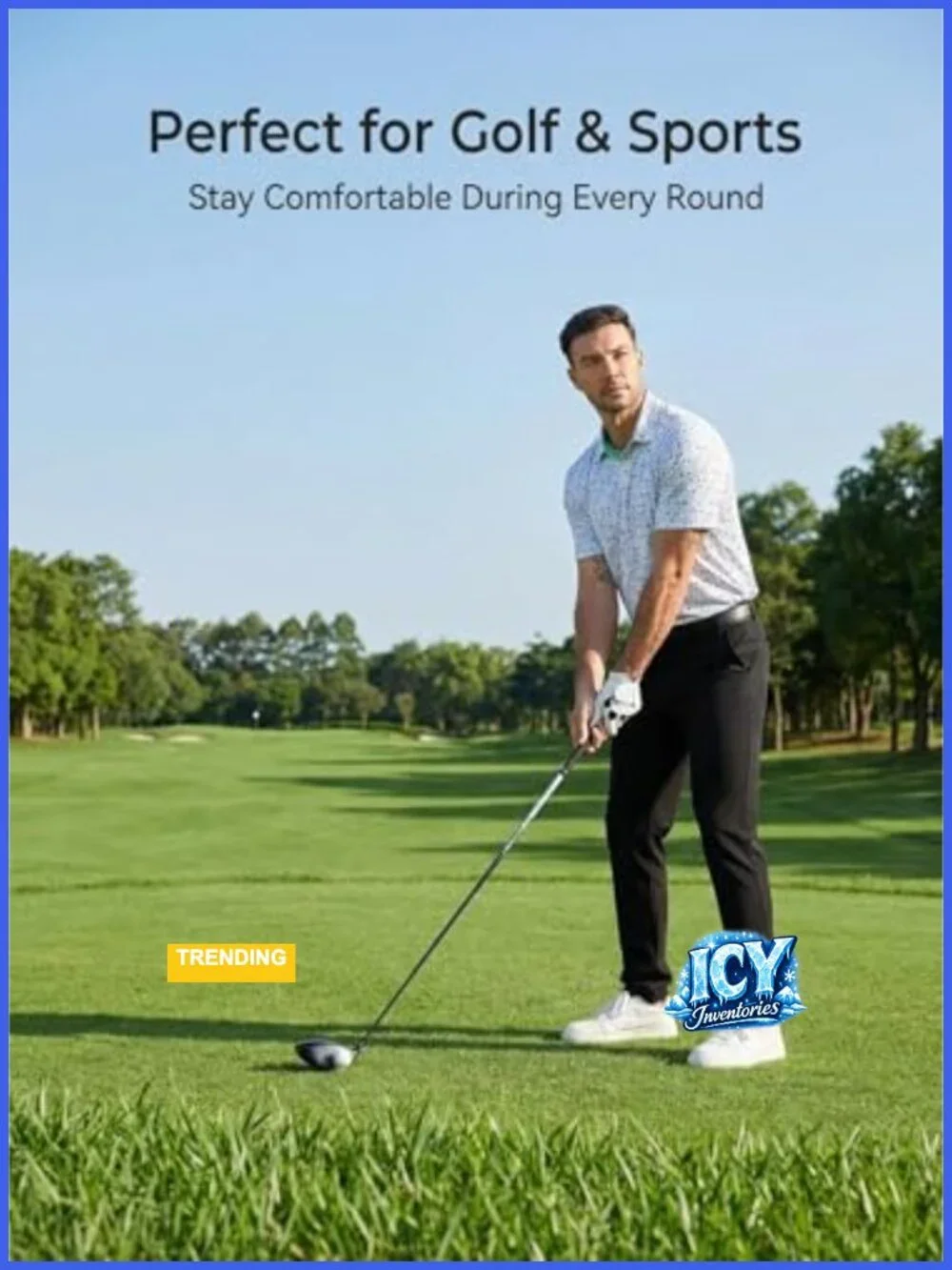 Men's Golf Polo Shirt Quick Dry Moisture Wicking Mesh Performance Short Sleeve